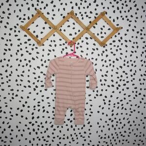 Cloud Island Pink Mauve Striped Long Sleeve Baby Pajamas